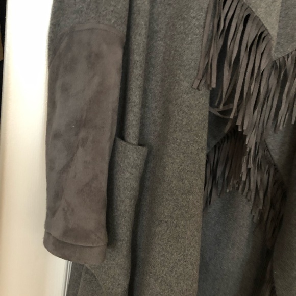 BCBGeneration Mixed Media Fringe Wrap Jacket - Picture 8 of 8